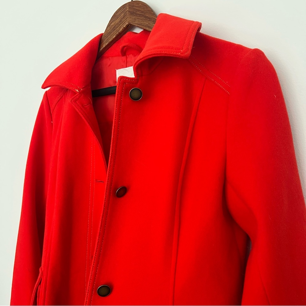 By Anthropologie Red Buttondown Duster Coat - Picture 6 of 9